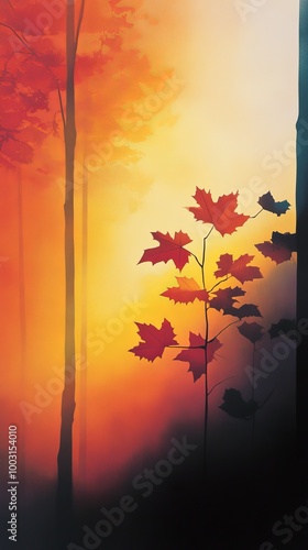 Autumn background with yellow and red leaves. Abstract illustration on the theme of autumn and the approach of winter. The beauty of nature in every season of the year. Postcard with the first day of 