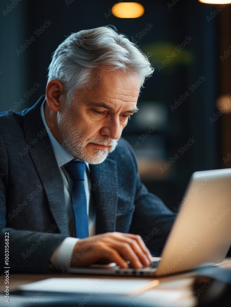 Busy Professional Man Working on Laptop Busy Professional Man Working on Laptop