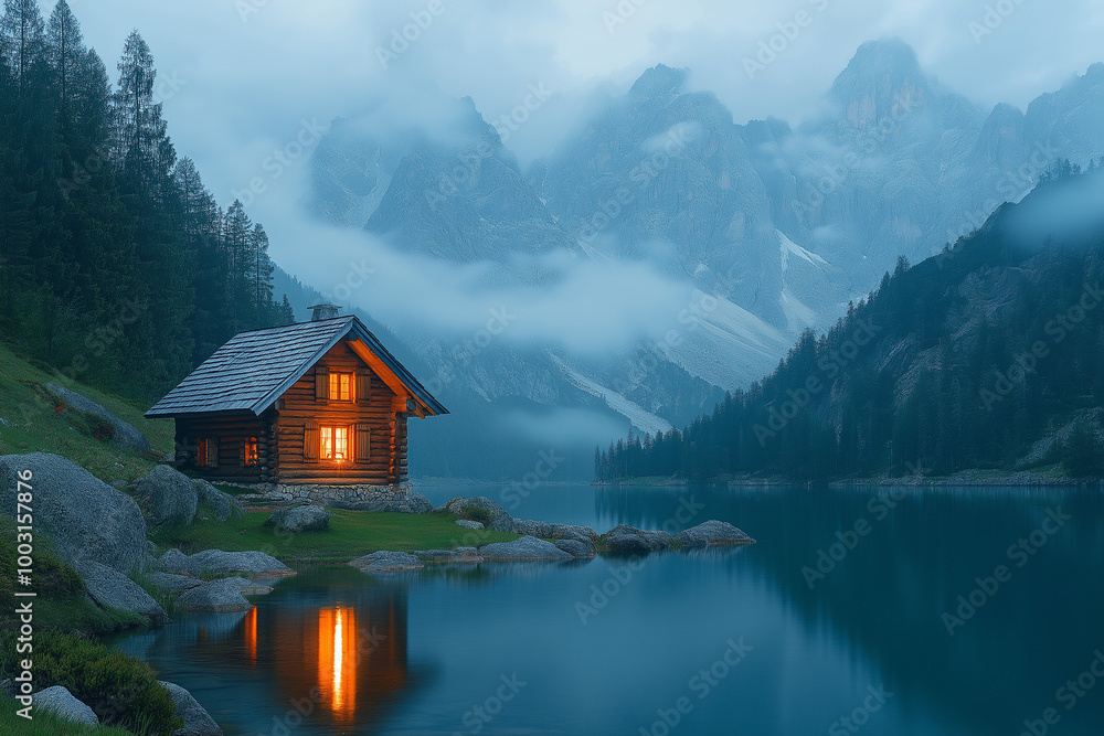 Fototapeta premium La maison près du lac