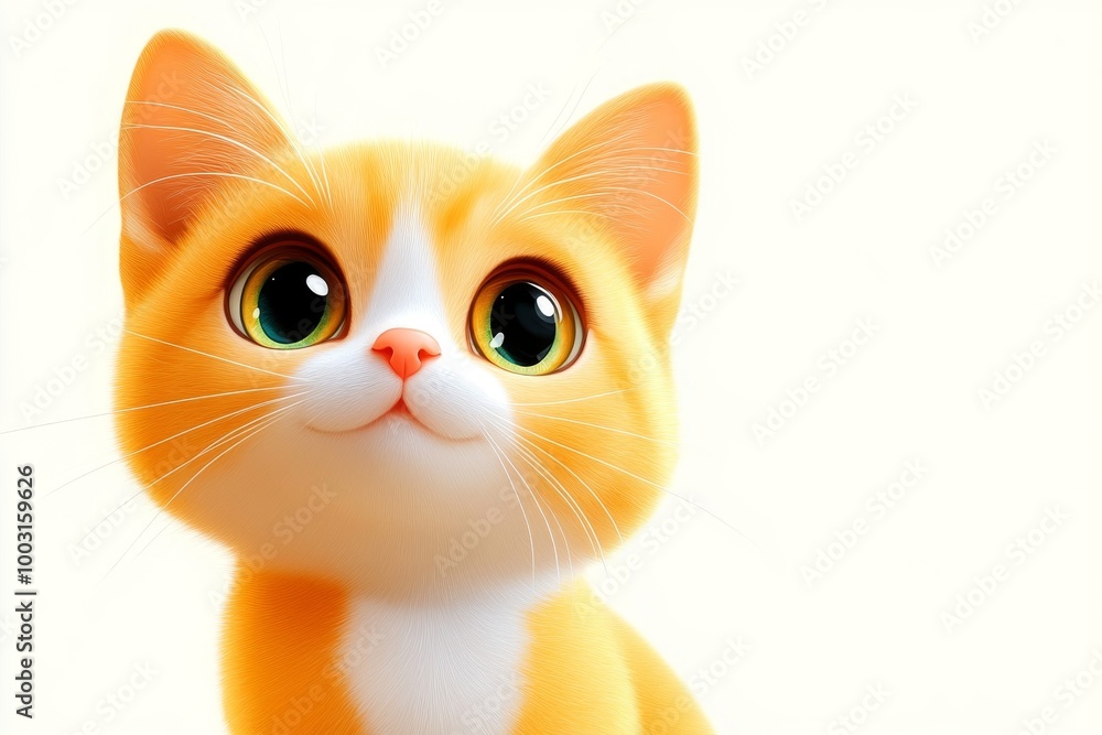 Portrait of a cute red and white cat with beautiful eyes. Illustration World Pets Day. Dedicated to all domesticated animals.
Portrait of a cute red and white cat with beautiful eyes. Illustration World Pets Day. Dedicated to all domesticated animals.