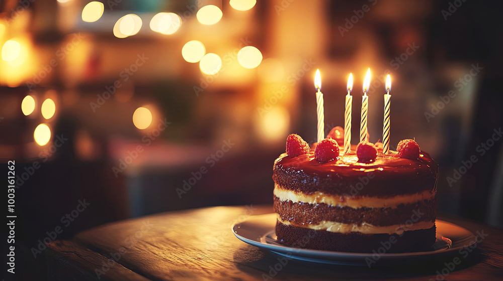 Celebrate in style with this stunning layered cake topped with raspberries Celebrate in style with this stunning layered cake topped with raspberries