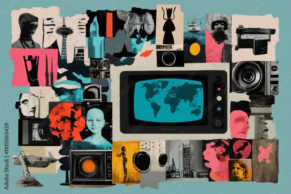 Fototapeta premium World Television Day. Television is a symbol of communication and globalization.