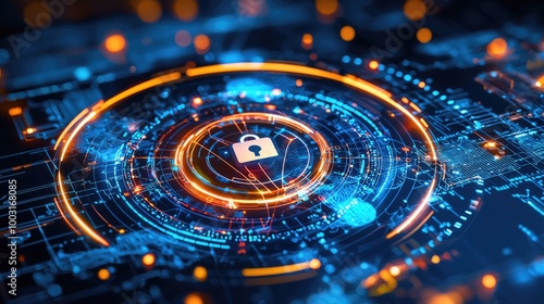 Wallpaper Mural Digital Lock Symbolizing Cybersecurity and Data Protection Torontodigital.ca