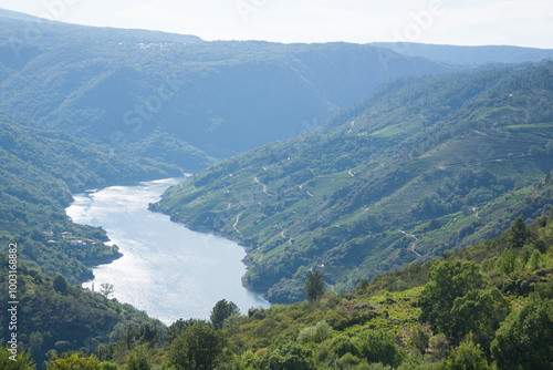 Ribeira Sacra landscape, Galicia, Spain panorama photo