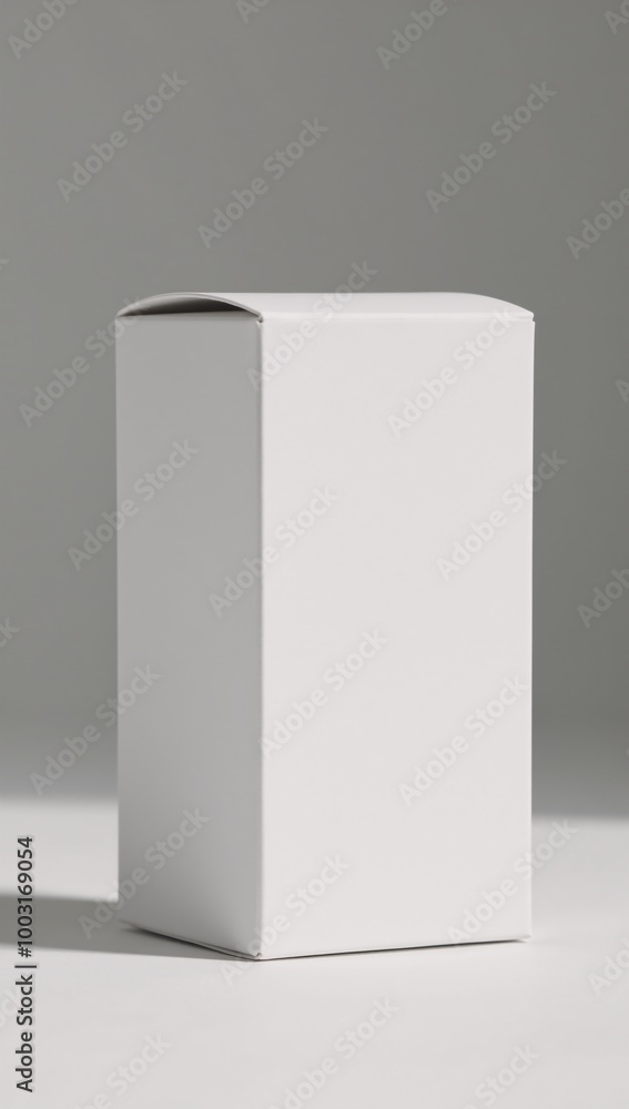 Isolated mockup of a white box on a pure-white backdrop Isolated mockup of a white box on a pure-white backdrop