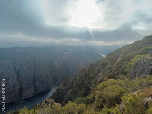 Ribeira Sacra landscape, Galicia, Spain panorama photo