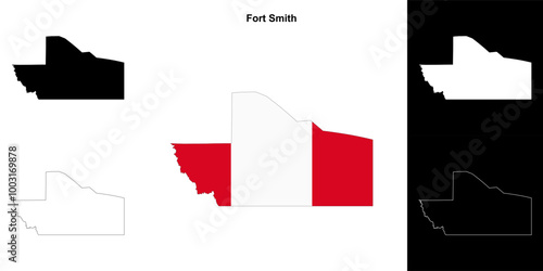 Fort Smith (Northwest Territories) blank outline map set