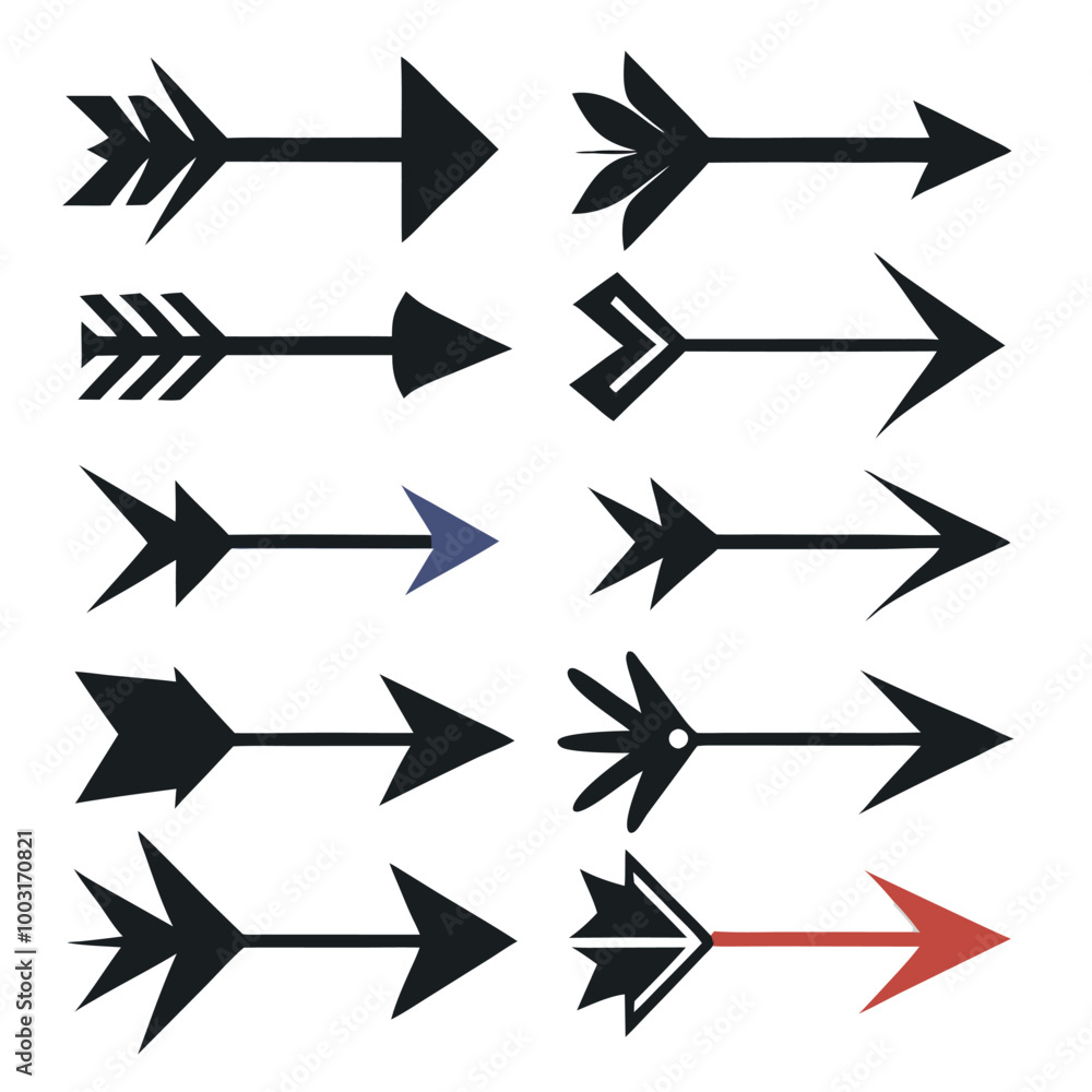 set of vector arrows set of vector arrows