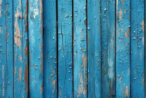 Beautiful texture of blue wooden planks with cracked painthigh