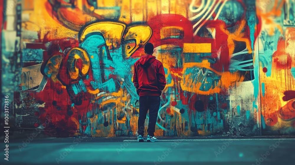 Fototapeta premium Vibrant hip-hop album cover