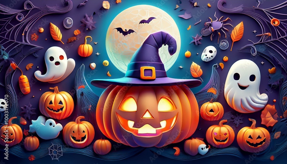 Happy Halloween day poster. Happy Halloween day poster.