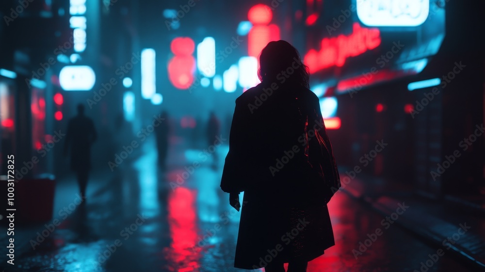 A cinematic scene set in a dark, futuristic city with towering skyscrapers, neon lights, and rain-soaked streets. The vibrant glow of technology illuminates a cyberpunk world where humanity & machine A cinematic scene set in a dark, futuristic city with towering skyscrapers, neon lights, and rain-soaked streets. The vibrant glow of technology illuminates a cyberpunk world where humanity & machine