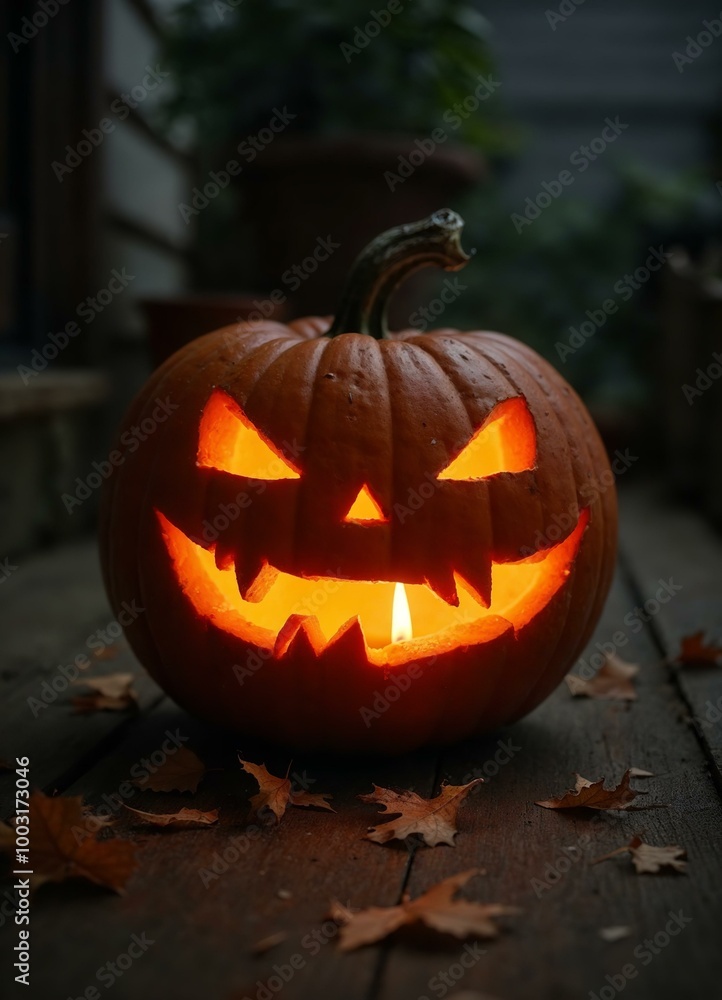 Halloween Pumpkin with Candlelight: Spooky Decoration Halloween Pumpkin with Candlelight: Spooky Decoration