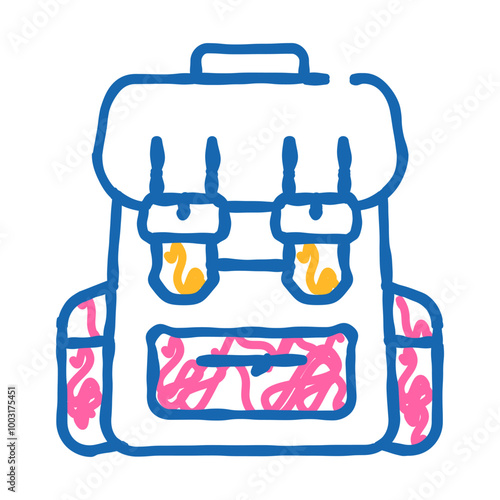 backpack accessory doodle icon sketch vector. backpack accessory sign. isolated symbol illustration