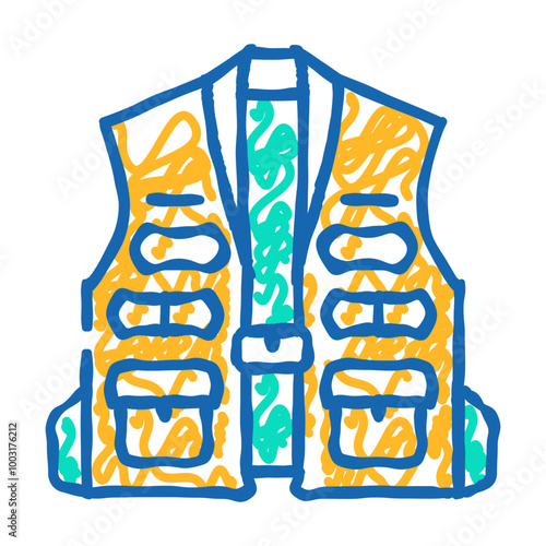 vest clothing doodle icon sketch vector. vest clothing sign. isolated symbol illustration