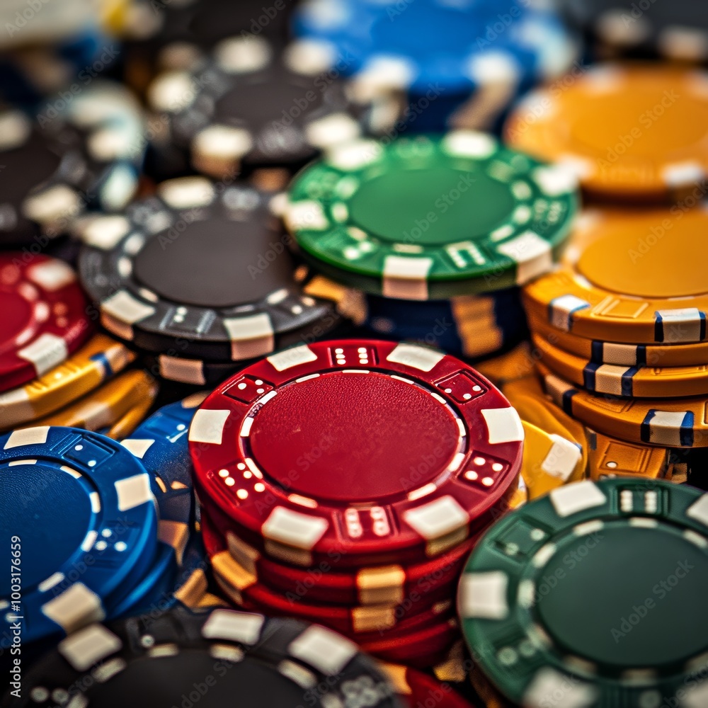 Poker chips closeup background. Casino concept. 3D Rendering Poker chips closeup background. Casino concept. 3D Rendering