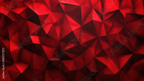 A vibrant red abstract pattern showcasing dynamic geometric shapes and textures