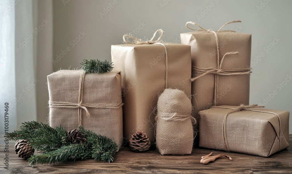 Christmas. The process of packing gifts for the holidays Christmas. The process of packing gifts for the holidays