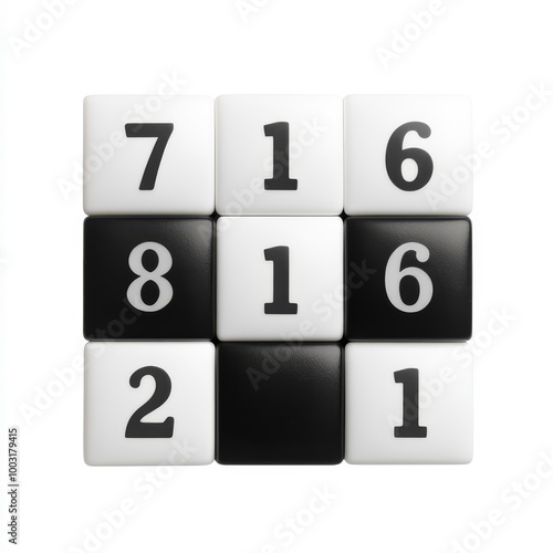 Wallpaper Mural Black and White Numbered Squares on a Grid Torontodigital.ca