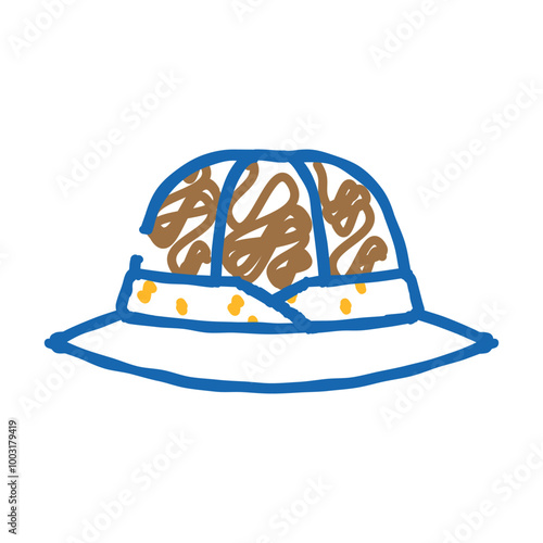 hat hunter doodle icon sketch vector. hat hunter sign. isolated symbol illustration