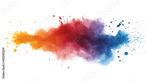Colorful watercolor splash with vibrant hues, showcasing artistic creativity ...