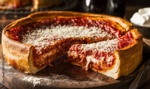 deep dish Chicago style pizza photo