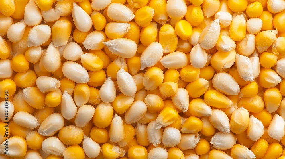 Colorful Maize Kernels with Yellow and White Shades Colorful Maize Kernels with Yellow and White Shades