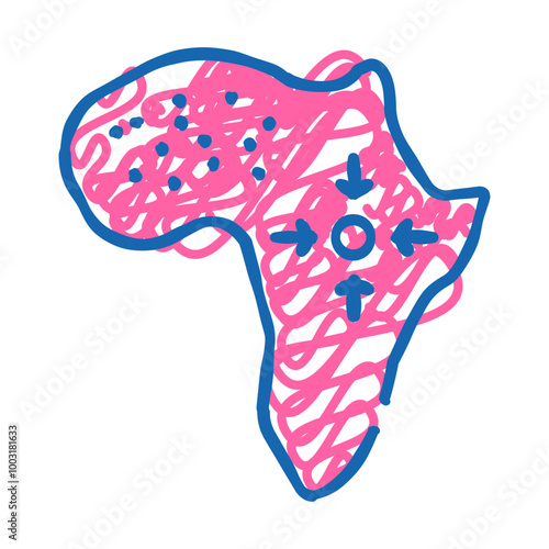 africa continent doodle icon sketch vector. africa continent sign. isolated symbol illustration