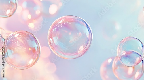 Wallpaper Mural Iridescent soap bubbles on pastel background Torontodigital.ca