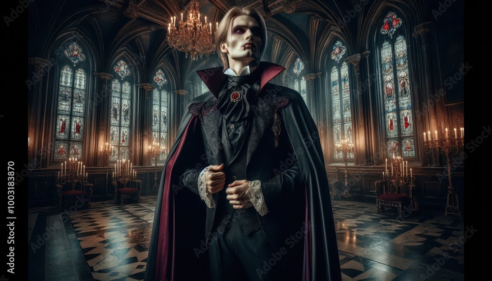 Naklejka premium Vampire in a gothic castle