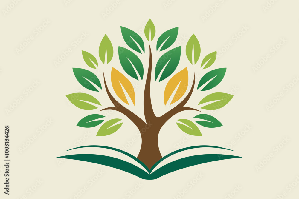 tree knowledge logo open book children symbol tree knowledge logo open book children symbol