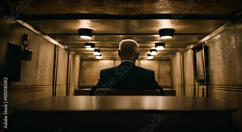 Man protected in a bunker. photo