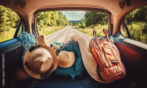 Car trunk full for vacation