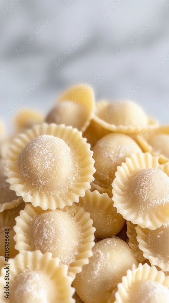 A pile of pasta shells sitting on top of a table A pile of pasta shells sitting on top of a table