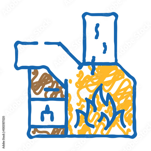burning waste doodle icon sketch vector. burning waste sign. isolated symbol illustration