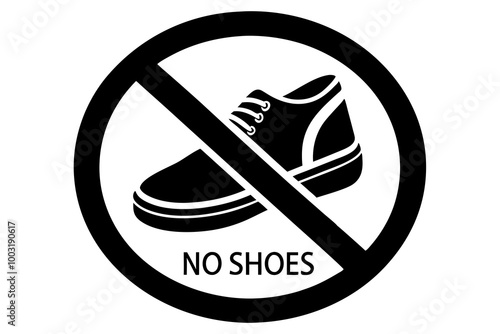 Shoes not allowed here notice vector