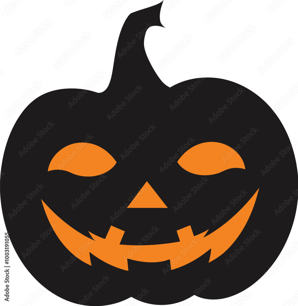 Naklejka premium Halloween Pumpkin Vector Illustration Icon