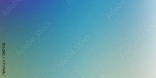 Blue teal and cream color grainy gradient background with noise effect for summer banner poster design