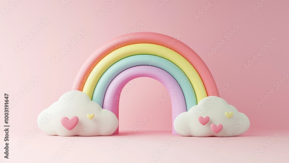 Children's Day 3D Rainbow Icon Illustration Children's Day 3D Rainbow Icon Illustration
