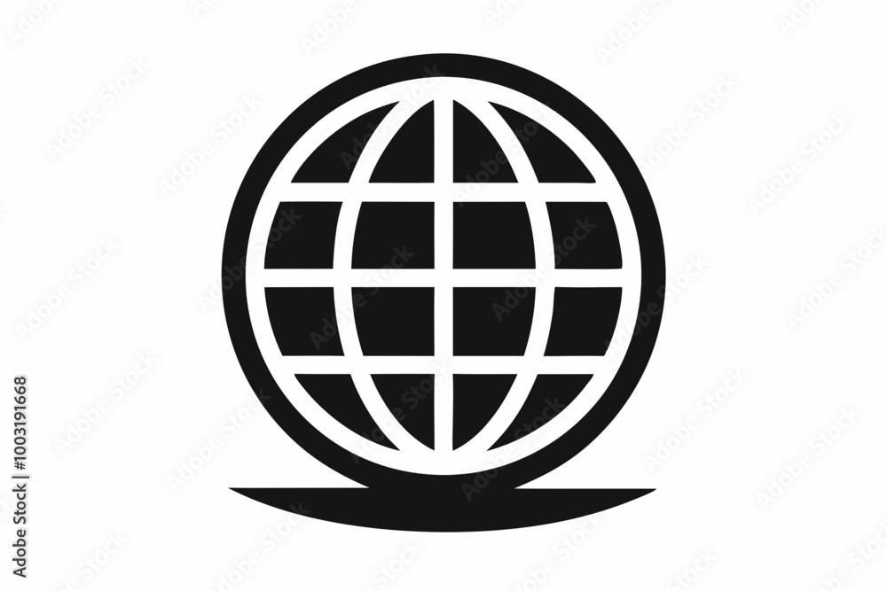 Mid-century Modern Globe Icon stock silhouette black vector illustration Mid-century Modern Globe Icon stock silhouette black vector illustration