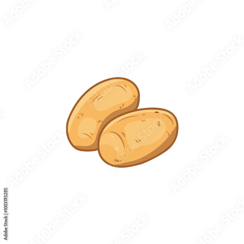 hand drawn potato in sketch style for packaging and prints. Potato doodle. Cartoon food. Vector illustration

