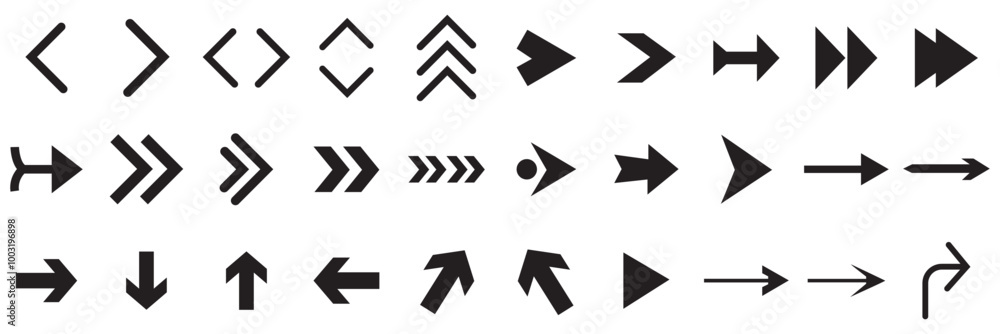 Black arrow vector icon pack Black arrow vector icon pack