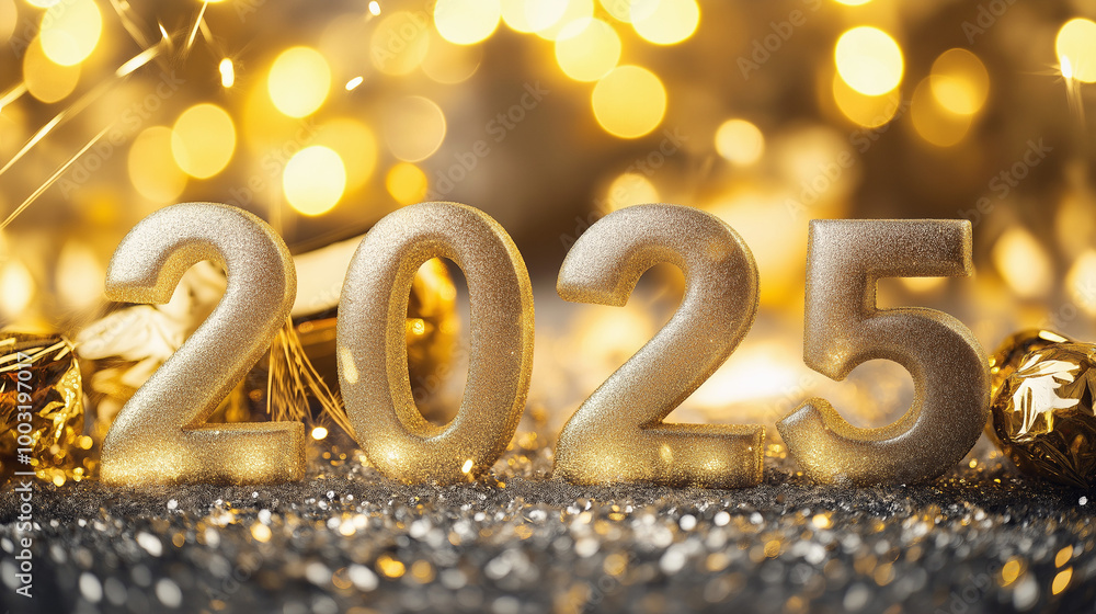 2025 , New Year Celebration - Golden Numbers 2025 2025 , New Year Celebration - Golden Numbers 2025