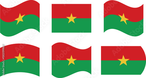 Set of 6 flags of burkina faso photo