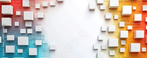 Abstract background featuring colorful squares with a blend of vibrant red, blue, and yellow hues, creating a dynamic and modern design pattern