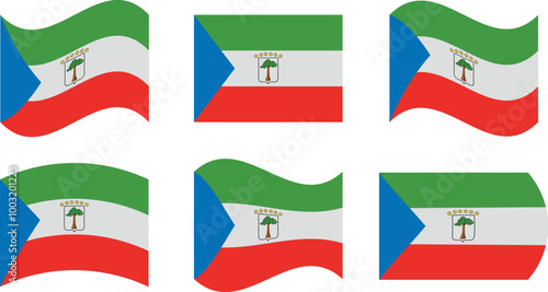 Set of 6 flags of equatorial guinea