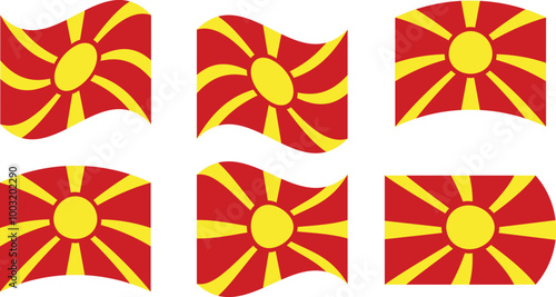 Set of 6 flags of macedonia