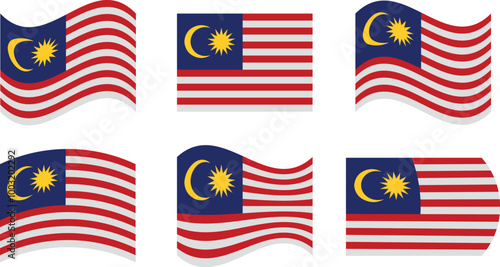 Set of 6 flags of malasya