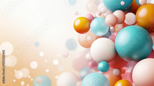 Colorful Abstract Bubbles on Soft Gradient Background