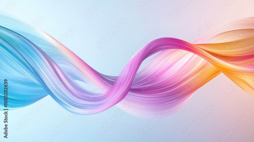 Colorful Abstract Waves in Soft Gradient Background Colorful Abstract Waves in Soft Gradient Background